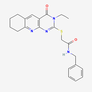 N-benzyl-2-[(3-ethyl-4-oxo-3,4,6,7,8,9-hexahydropyrimido[4,5-b]quinolin-2-yl)thio]acetamide