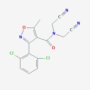 molecular formula C15H10Cl2N4O2 B416024 N,N-bis(cyanomethyl)-3-(2,6-dichlorophenyl)-5-methyl-1,2-oxazole-4-carboxamide 