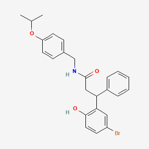 molecular formula C25H26BrNO3 B4160267 3-(5-bromo-2-hydroxyphenyl)-N-(4-isopropoxybenzyl)-3-phenylpropanamide 