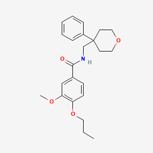 3-methoxy-N-[(4-phenyloxan-4-yl)methyl]-4-propoxybenzamide