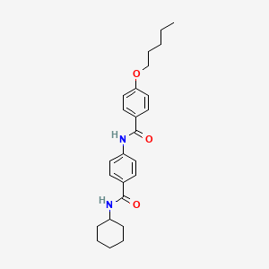 molecular formula C25H32N2O3 B4160277 N-{4-[(cyclohexylamino)carbonyl]phenyl}-4-(pentyloxy)benzamide 