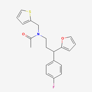 molecular formula C20H20FNO2S B4160281 N-[3-(4-fluorophenyl)-3-(2-furyl)propyl]-N-(2-thienylmethyl)acetamide 