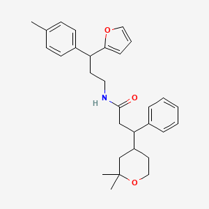 molecular formula C30H37NO3 B4160300 3-(2,2-dimethyltetrahydro-2H-pyran-4-yl)-N-[3-(2-furyl)-3-(4-methylphenyl)propyl]-3-phenylpropanamide 