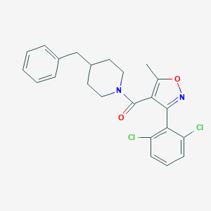 molecular formula C23H22Cl2N2O2 B416031 4-Benzyl-1-{[3-(2,6-dichlorophenyl)-5-methyl-4-isoxazolyl]carbonyl}piperidine 