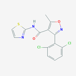 3-(2,6-dichlorophenyl)-5-methyl-N-(1,3-thiazol-2-yl)-1,2-oxazole-4-carboxamide