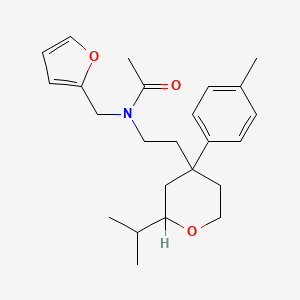 molecular formula C24H33NO3 B4160324 N-(2-furylmethyl)-N-{2-[2-isopropyl-4-(4-methylphenyl)tetrahydro-2H-pyran-4-yl]ethyl}acetamide 