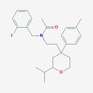 molecular formula C26H34FNO2 B4160332 N-(2-fluorobenzyl)-N-{2-[2-isopropyl-4-(4-methylphenyl)tetrahydro-2H-pyran-4-yl]ethyl}acetamide 