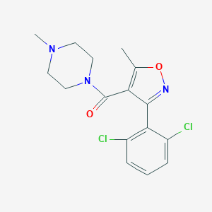 molecular formula C16H17Cl2N3O2 B416036 1-{[3-(2,6-Dichlorophenyl)-5-methyl-4-isoxazolyl]carbonyl}-4-methylpiperazine CAS No. 349131-47-1