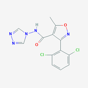 molecular formula C13H9Cl2N5O2 B416037 3-(2,6-dichlorophenyl)-5-methyl-N-(1,2,4-triazol-4-yl)-1,2-oxazole-4-carboxamide 