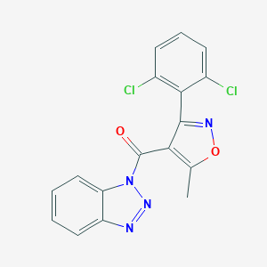 molecular formula C17H10Cl2N4O2 B416038 Benzotriazol-1-yl-[3-(2,6-dichloro-phenyl)-5-methyl-isoxazol-4-yl]-methanone CAS No. 303137-67-9