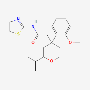 molecular formula C20H26N2O3S B4160398 2-[2-isopropyl-4-(2-methoxyphenyl)tetrahydro-2H-pyran-4-yl]-N-1,3-thiazol-2-ylacetamide 