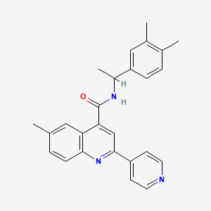 N-[1-(3,4-dimethylphenyl)ethyl]-6-methyl-2-(4-pyridinyl)-4-quinolinecarboxamide