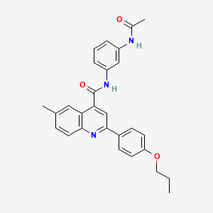 N-[3-(acetylamino)phenyl]-6-methyl-2-(4-propoxyphenyl)-4-quinolinecarboxamide