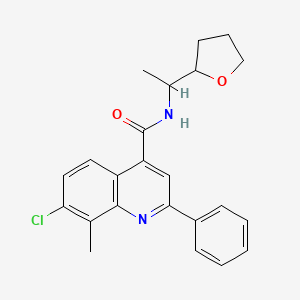 7-chloro-8-methyl-2-phenyl-N-[1-(tetrahydro-2-furanyl)ethyl]-4-quinolinecarboxamide