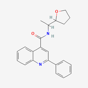 molecular formula C22H22N2O2 B4160410 2-phenyl-N-[1-(tetrahydro-2-furanyl)ethyl]-4-quinolinecarboxamide 