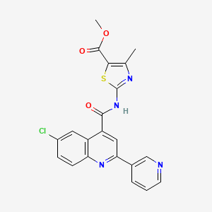 methyl 2-({[6-chloro-2-(3-pyridinyl)-4-quinolinyl]carbonyl}amino)-4-methyl-1,3-thiazole-5-carboxylate