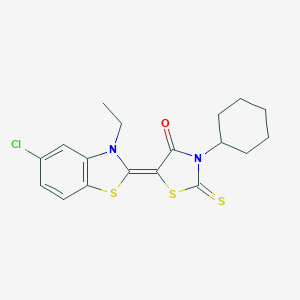 5-(5-chloro-3-ethyl-1,3-benzothiazol-2(3H)-ylidene)-3-cyclohexyl-2-thioxo-1,3-thiazolidin-4-one