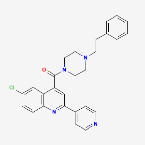 molecular formula C27H25ClN4O B4160421 6-chloro-4-{[4-(2-phenylethyl)-1-piperazinyl]carbonyl}-2-(4-pyridinyl)quinoline 