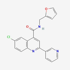 6-CHLORO-N-[(FURAN-2-YL)METHYL]-2-(PYRIDIN-3-YL)QUINOLINE-4-CARBOXAMIDE