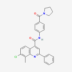 7-chloro-8-methyl-2-phenyl-N-[4-(1-pyrrolidinylcarbonyl)phenyl]-4-quinolinecarboxamide