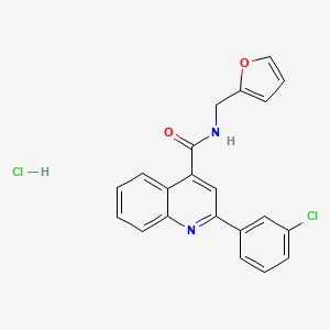 2-(3-chlorophenyl)-N-(2-furylmethyl)-4-quinolinecarboxamide hydrochloride