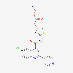 ethyl [2-({[6-chloro-2-(4-pyridinyl)-4-quinolinyl]carbonyl}amino)-1,3-thiazol-4-yl]acetate