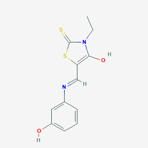 molecular formula C12H12N2O2S2 B416045 3-Ethyl-5-[(3-hydroxyanilino)methylene]-2-thioxo-1,3-thiazolidin-4-one 