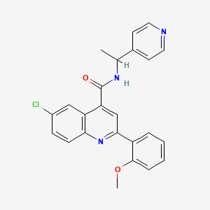 6-chloro-2-(2-methoxyphenyl)-N-[1-(4-pyridinyl)ethyl]-4-quinolinecarboxamide