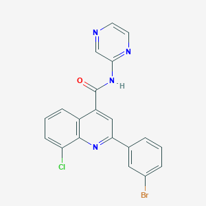 molecular formula C20H12BrClN4O B4160468 2-(3-bromophenyl)-8-chloro-N-2-pyrazinyl-4-quinolinecarboxamide 