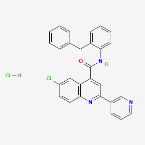 molecular formula C28H21Cl2N3O B4160492 N-(2-benzylphenyl)-6-chloro-2-(3-pyridinyl)-4-quinolinecarboxamide hydrochloride 