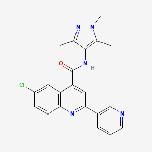 6-chloro-2-(3-pyridinyl)-N-(1,3,5-trimethyl-1H-pyrazol-4-yl)-4-quinolinecarboxamide