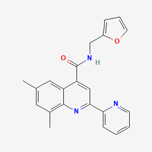 molecular formula C22H19N3O2 B4160525 N-(2-furylmethyl)-6,8-dimethyl-2-(2-pyridinyl)-4-quinolinecarboxamide 