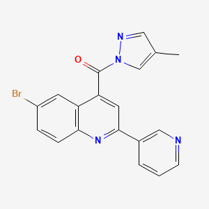 6-bromo-4-[(4-methyl-1H-pyrazol-1-yl)carbonyl]-2-(3-pyridinyl)quinoline