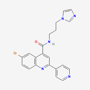 6-bromo-N-[3-(1H-imidazol-1-yl)propyl]-2-(4-pyridinyl)-4-quinolinecarboxamide