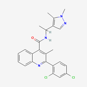 2-(2,4-dichlorophenyl)-N-[1-(1,5-dimethyl-1H-pyrazol-4-yl)ethyl]-3-methyl-4-quinolinecarboxamide