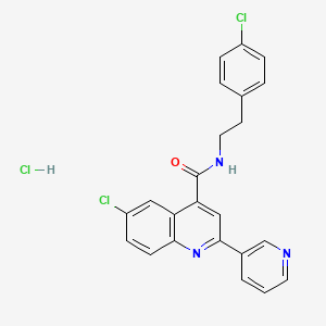 6-chloro-N-[2-(4-chlorophenyl)ethyl]-2-(3-pyridinyl)-4-quinolinecarboxamide hydrochloride