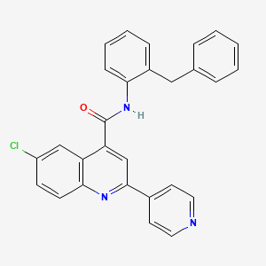 N-(2-benzylphenyl)-6-chloro-2-(4-pyridinyl)-4-quinolinecarboxamide