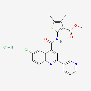 methyl 2-({[6-chloro-2-(3-pyridinyl)-4-quinolinyl]carbonyl}amino)-4,5-dimethyl-3-thiophenecarboxylate hydrochloride