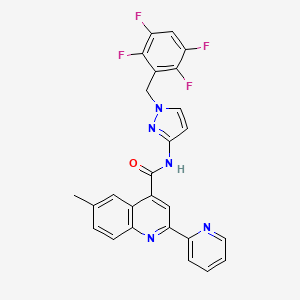 6-methyl-2-(2-pyridinyl)-N-[1-(2,3,5,6-tetrafluorobenzyl)-1H-pyrazol-3-yl]-4-quinolinecarboxamide