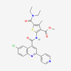 methyl 2-({[6-chloro-2-(4-pyridinyl)-4-quinolinyl]carbonyl}amino)-5-[(diethylamino)carbonyl]-4-methyl-3-thiophenecarboxylate