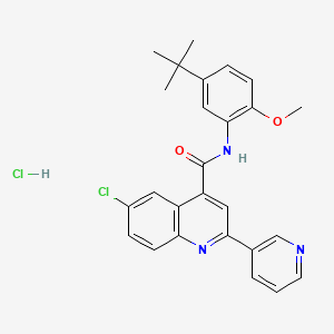 N-(5-tert-butyl-2-methoxyphenyl)-6-chloro-2-(3-pyridinyl)-4-quinolinecarboxamide hydrochloride