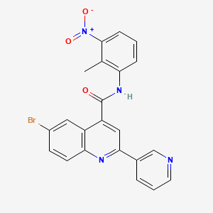 6-bromo-N-(2-methyl-3-nitrophenyl)-2-(3-pyridinyl)-4-quinolinecarboxamide