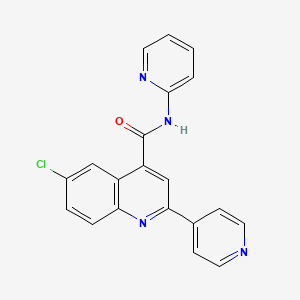 6-chloro-N-2-pyridinyl-2-(4-pyridinyl)-4-quinolinecarboxamide