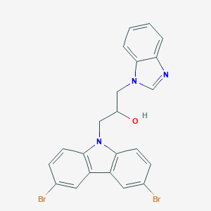 molecular formula C22H17Br2N3O B416067 1-Benzoimidazol-1-yl-3-(3,6-dibromo-carbazol-9-yl)-propan-2-ol 