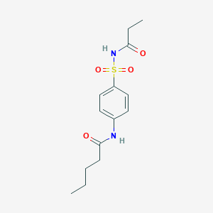 molecular formula C14H20N2O4S B416068 N-{4-[(propionylamino)sulfonyl]phenyl}pentanamide 