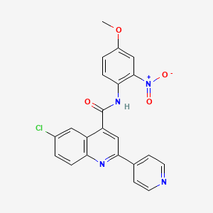 6-chloro-N-(4-methoxy-2-nitrophenyl)-2-(4-pyridinyl)-4-quinolinecarboxamide