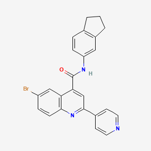 molecular formula C24H18BrN3O B4160681 6-bromo-N-(2,3-dihydro-1H-inden-5-yl)-2-(4-pyridinyl)-4-quinolinecarboxamide 