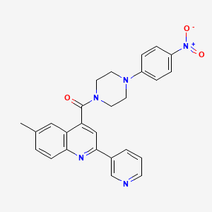 6-methyl-4-{[4-(4-nitrophenyl)-1-piperazinyl]carbonyl}-2-(3-pyridinyl)quinoline