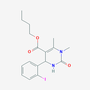 molecular formula C17H21IN2O3 B416070 Butyl 4-(2-iodophenyl)-1,6-dimethyl-2-oxo-1,2,3,4-tetrahydro-5-pyrimidinecarboxylate 