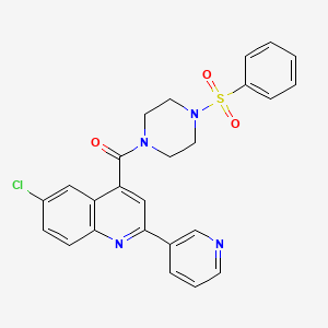 6-chloro-4-{[4-(phenylsulfonyl)-1-piperazinyl]carbonyl}-2-(3-pyridinyl)quinoline